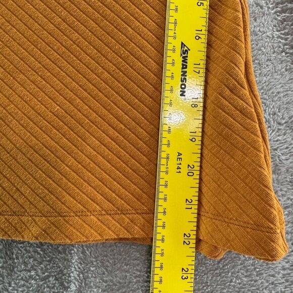 Maeve by Anthropologie Top Women S Mustard Rib Knit Surplice V-Neck Long Sleeve - Picture 9 of 13